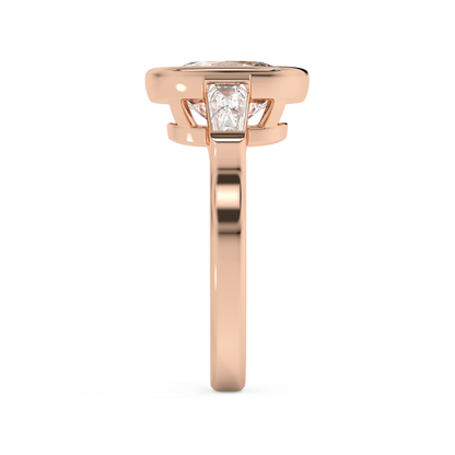 Emerald Solitaire Lab Grown Diamond Engagement Ring