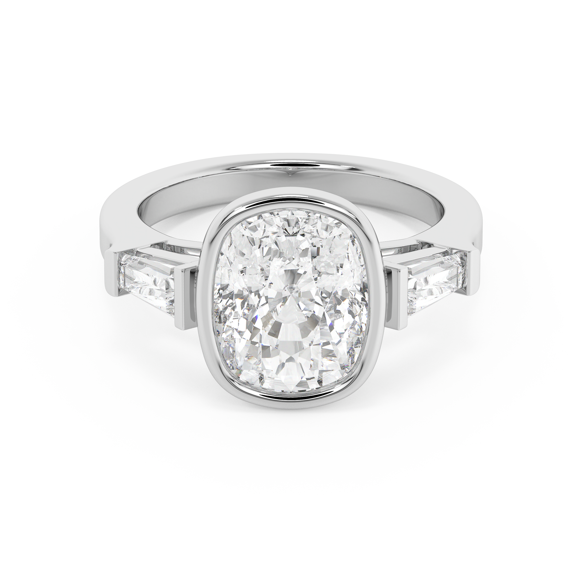 Emerald Solitaire Lab Grown Diamond Engagement Ring
