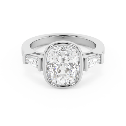 Emerald Solitaire Lab Grown Diamond Engagement Ring