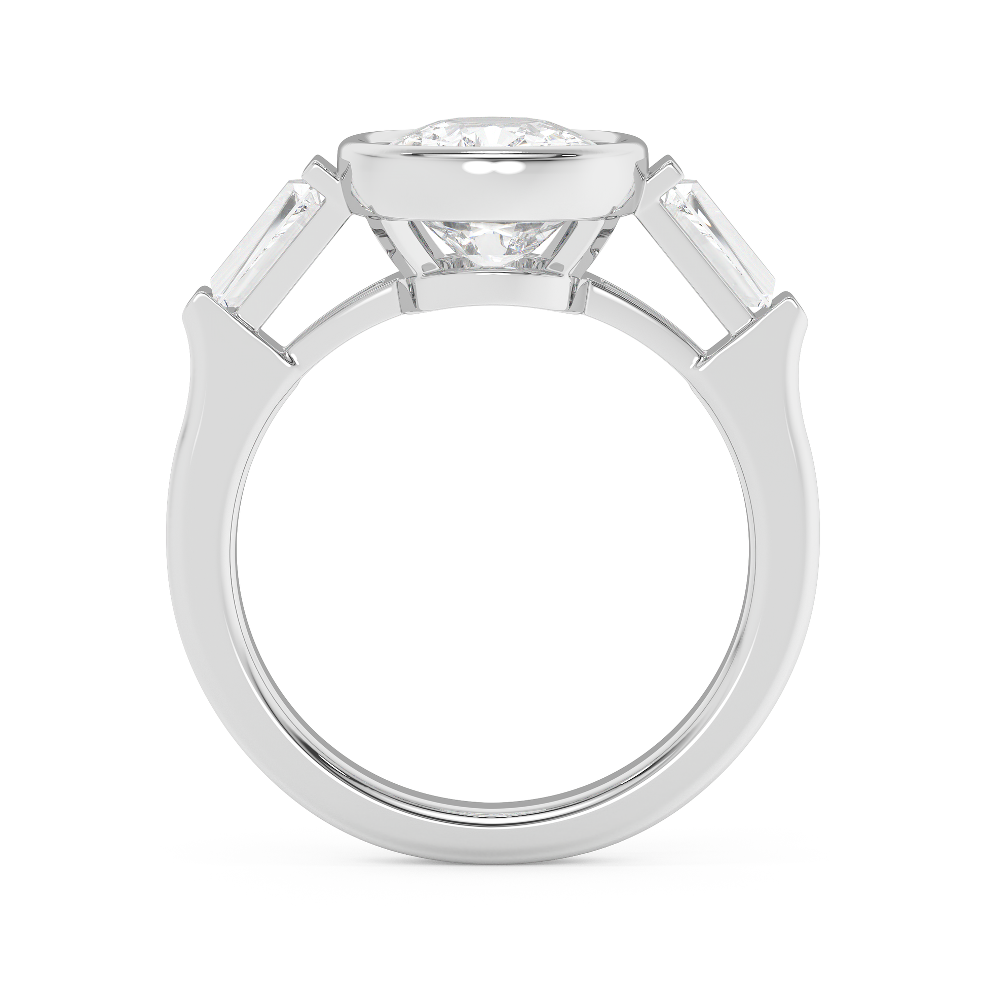 Emerald Solitaire Lab Grown Diamond Engagement Ring