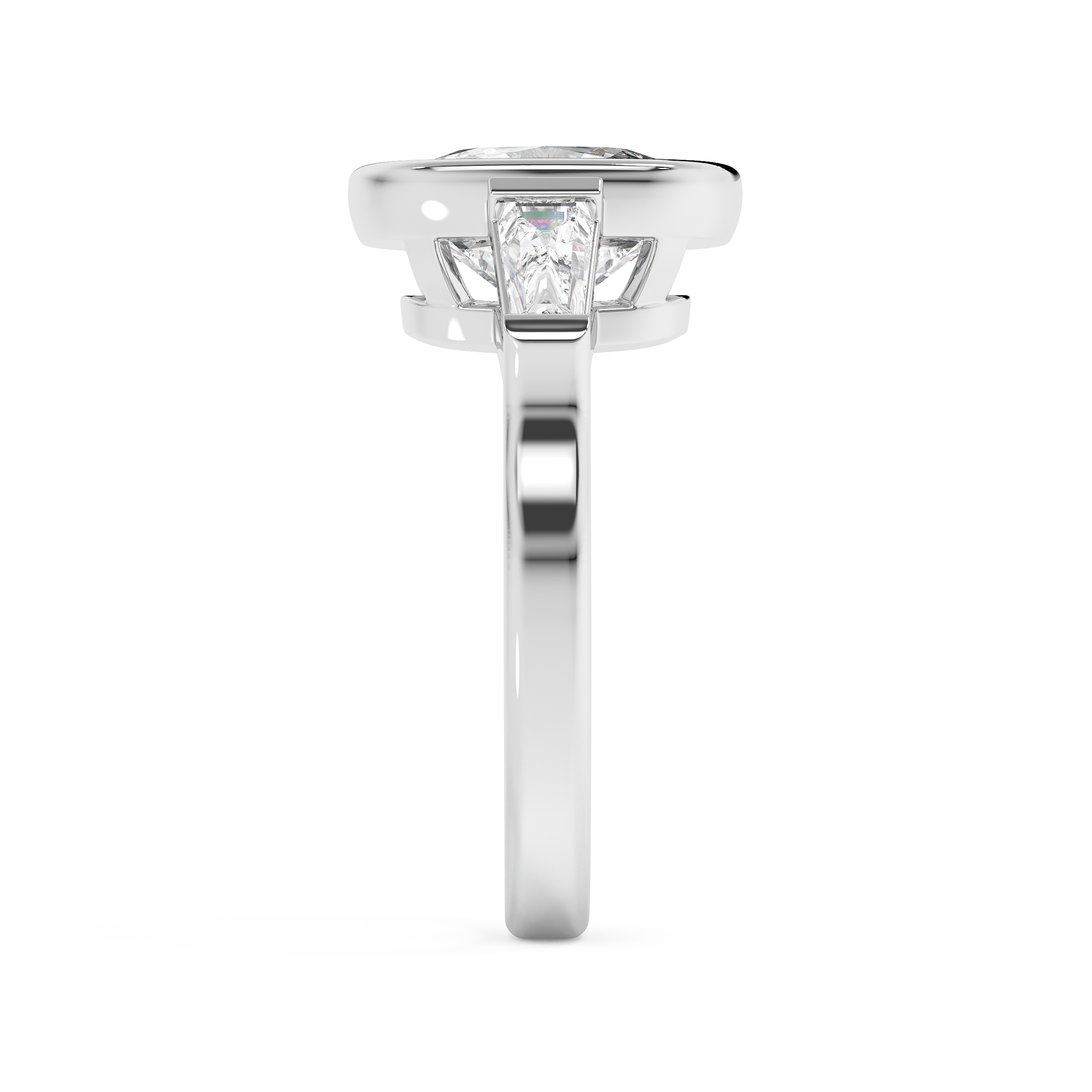 Emerald Solitaire Lab Grown Diamond Engagement Ring