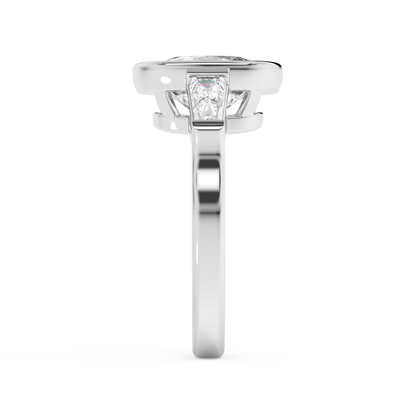 Emerald Solitaire Lab Grown Diamond Engagement Ring