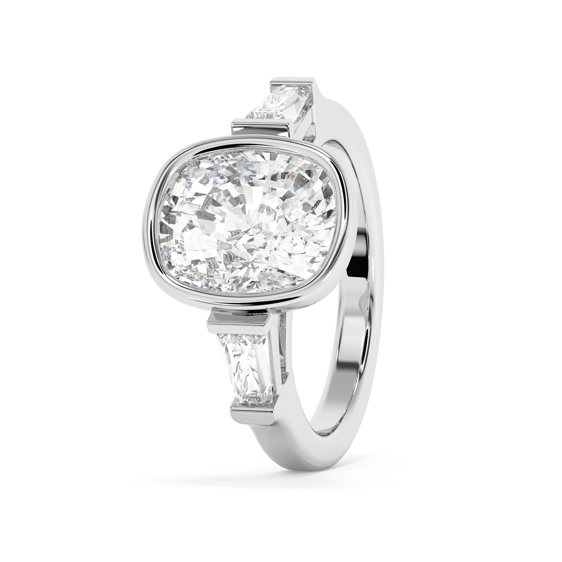 Emerald Solitaire Lab Grown Diamond Engagement Ring