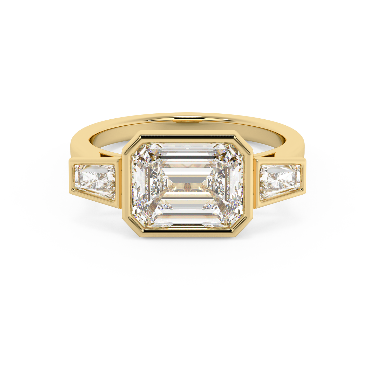 Emerald Solitaire Lab Grown Diamond Engagement Ring