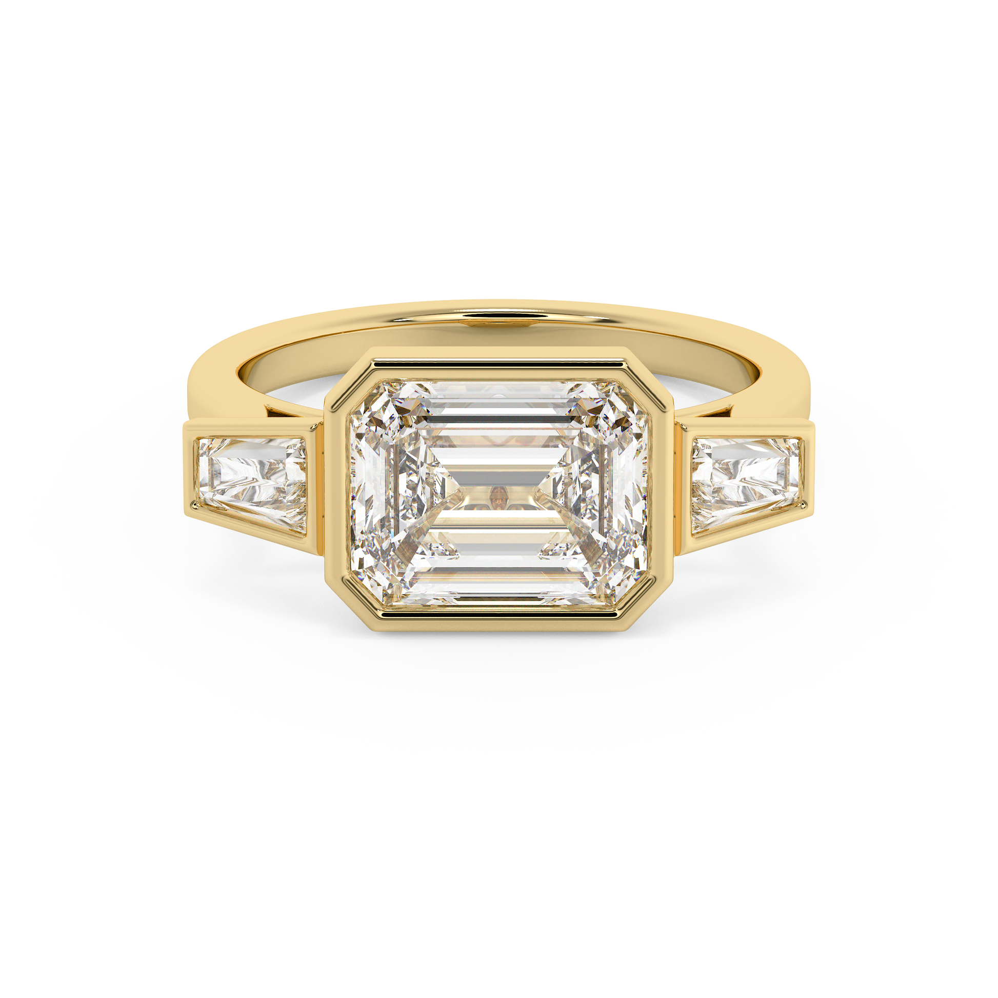 Emerald Solitaire Lab Grown Diamond Engagement Ring