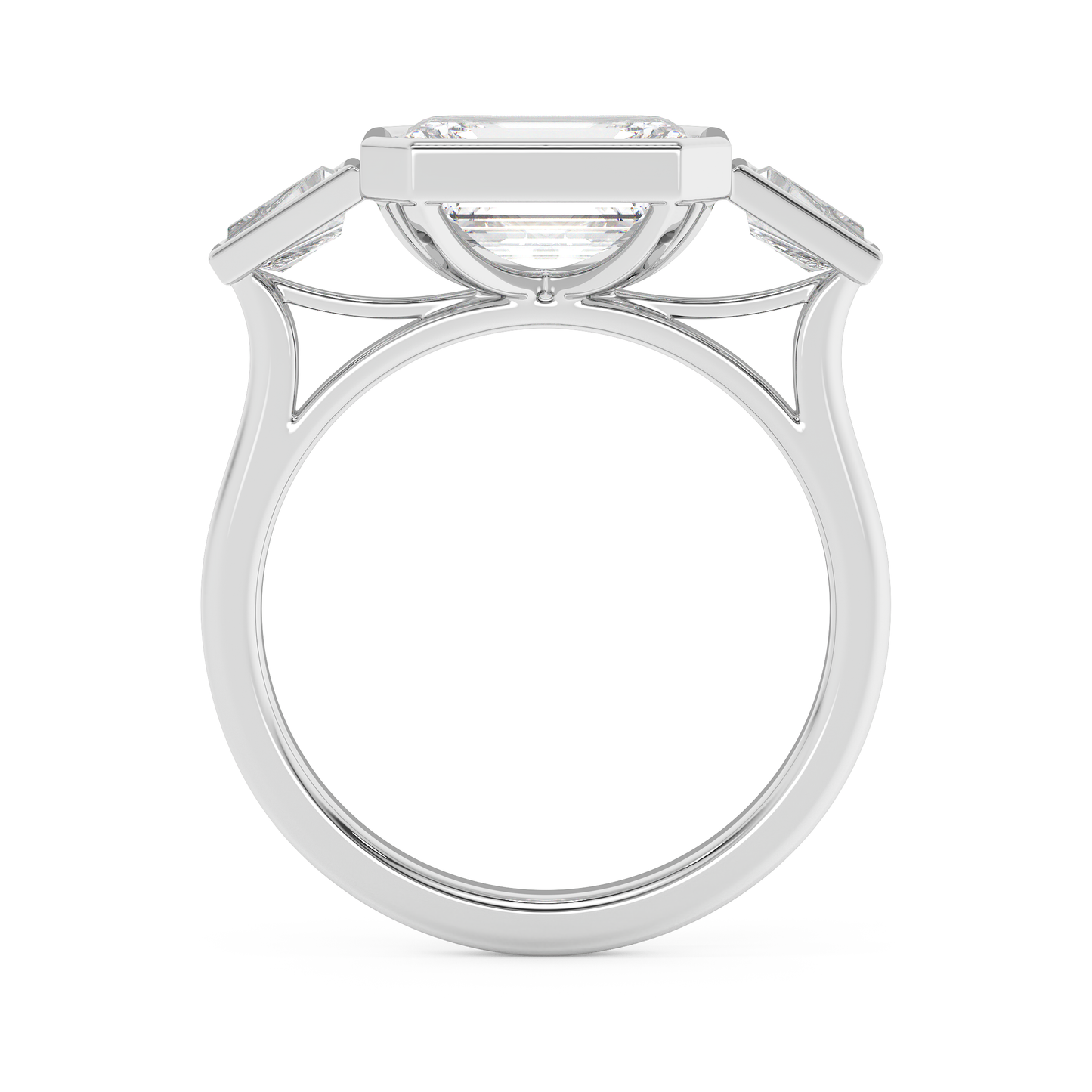Emerald Solitaire Lab Grown Diamond Engagement Ring