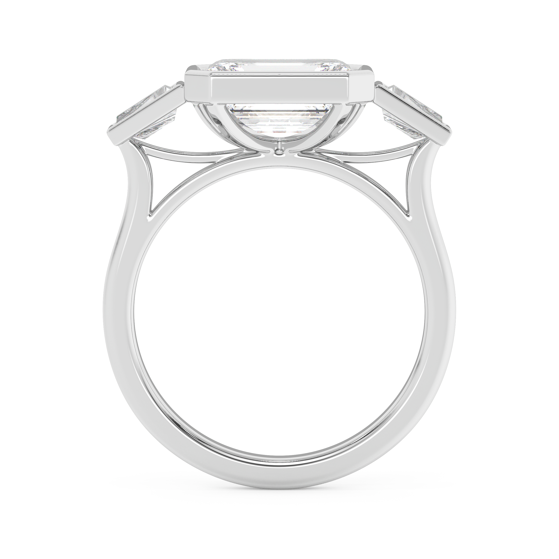 Emerald Solitaire Lab Grown Diamond Engagement Ring