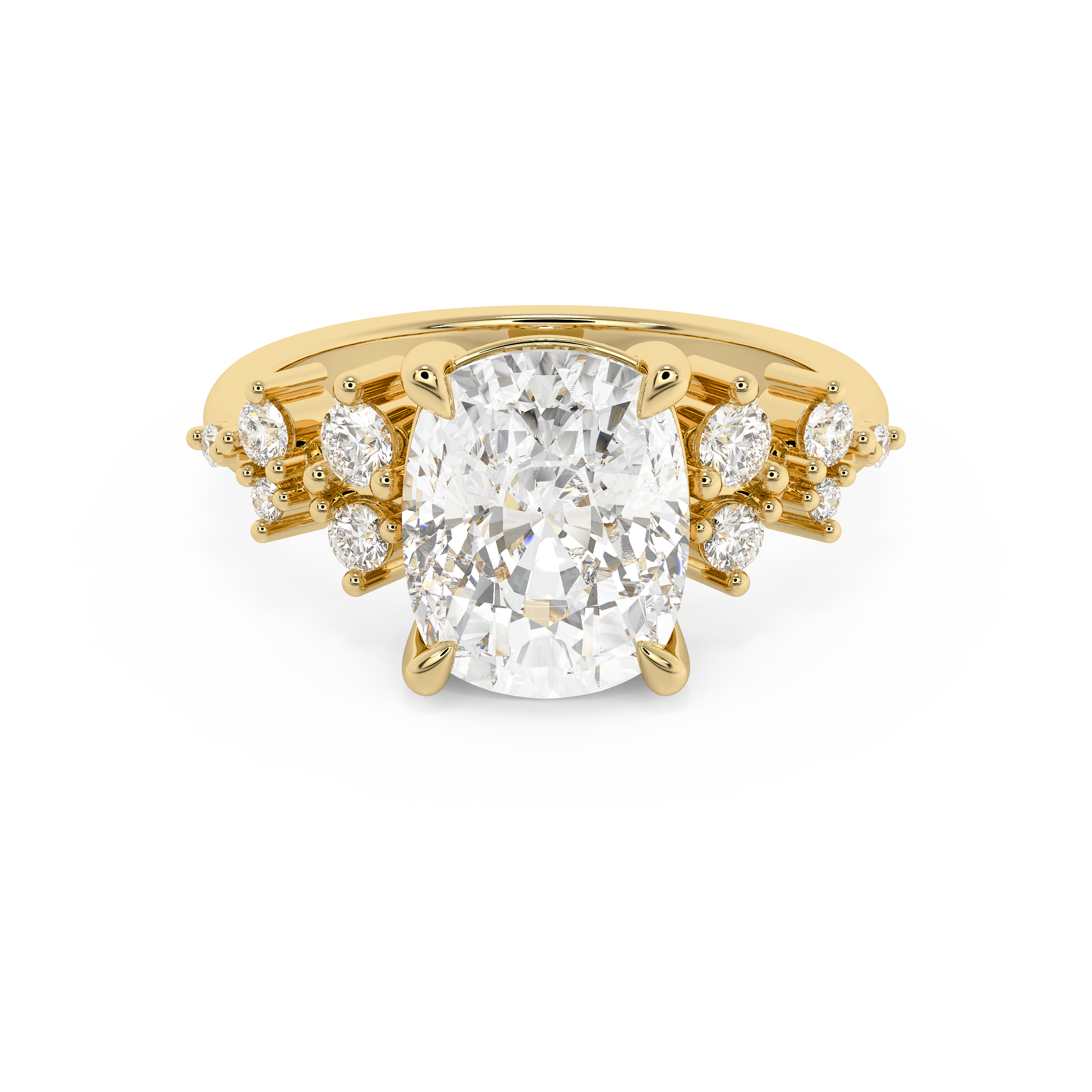 Emerald Solitaire Lab Grown Diamond Engagement Ring