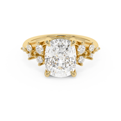 Emerald Solitaire Lab Grown Diamond Engagement Ring