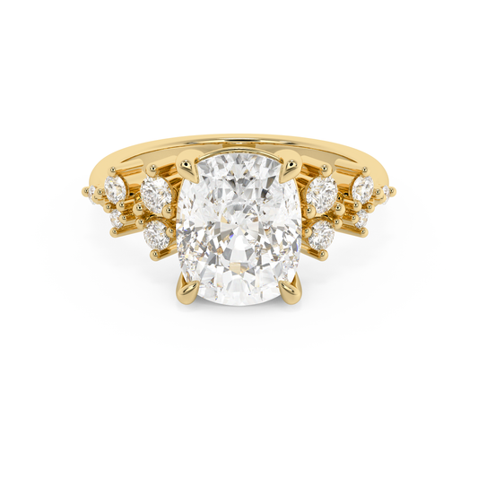 Emerald Solitaire Lab Grown Diamond Engagement Ring