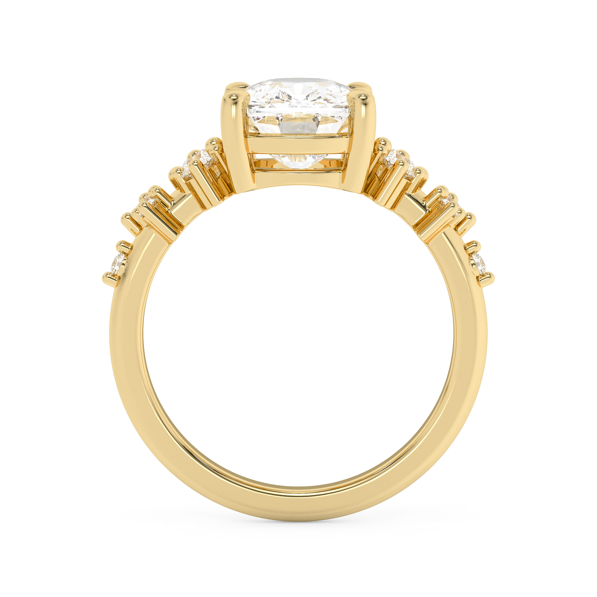 Emerald Solitaire Lab Grown Diamond Engagement Ring