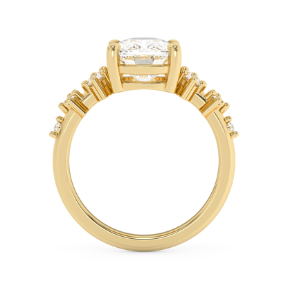 Emerald Solitaire Lab Grown Diamond Engagement Ring