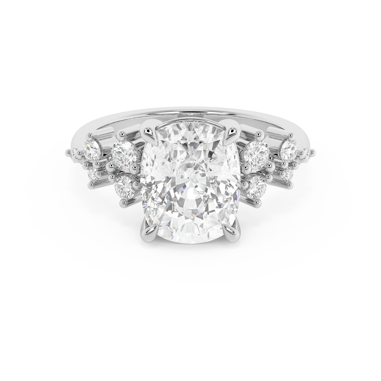 Emerald Solitaire Lab Grown Diamond Engagement Ring