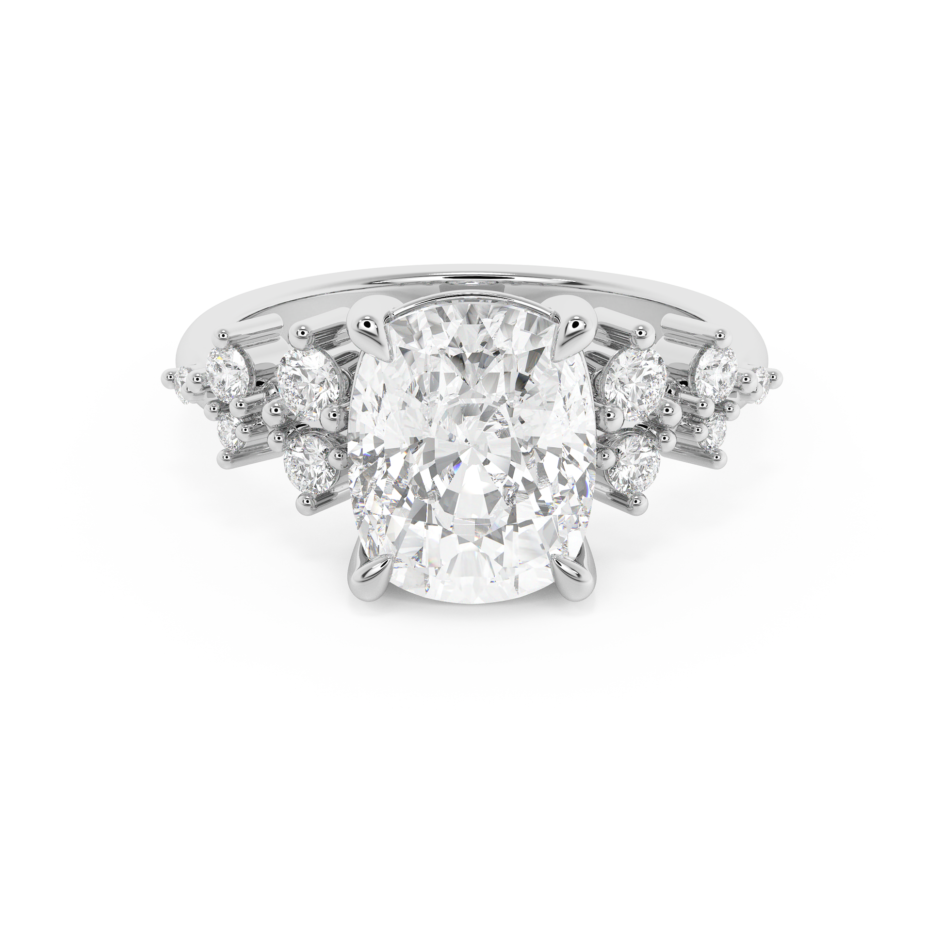 Emerald Solitaire Lab Grown Diamond Engagement Ring