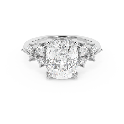 Emerald Solitaire Lab Grown Diamond Engagement Ring