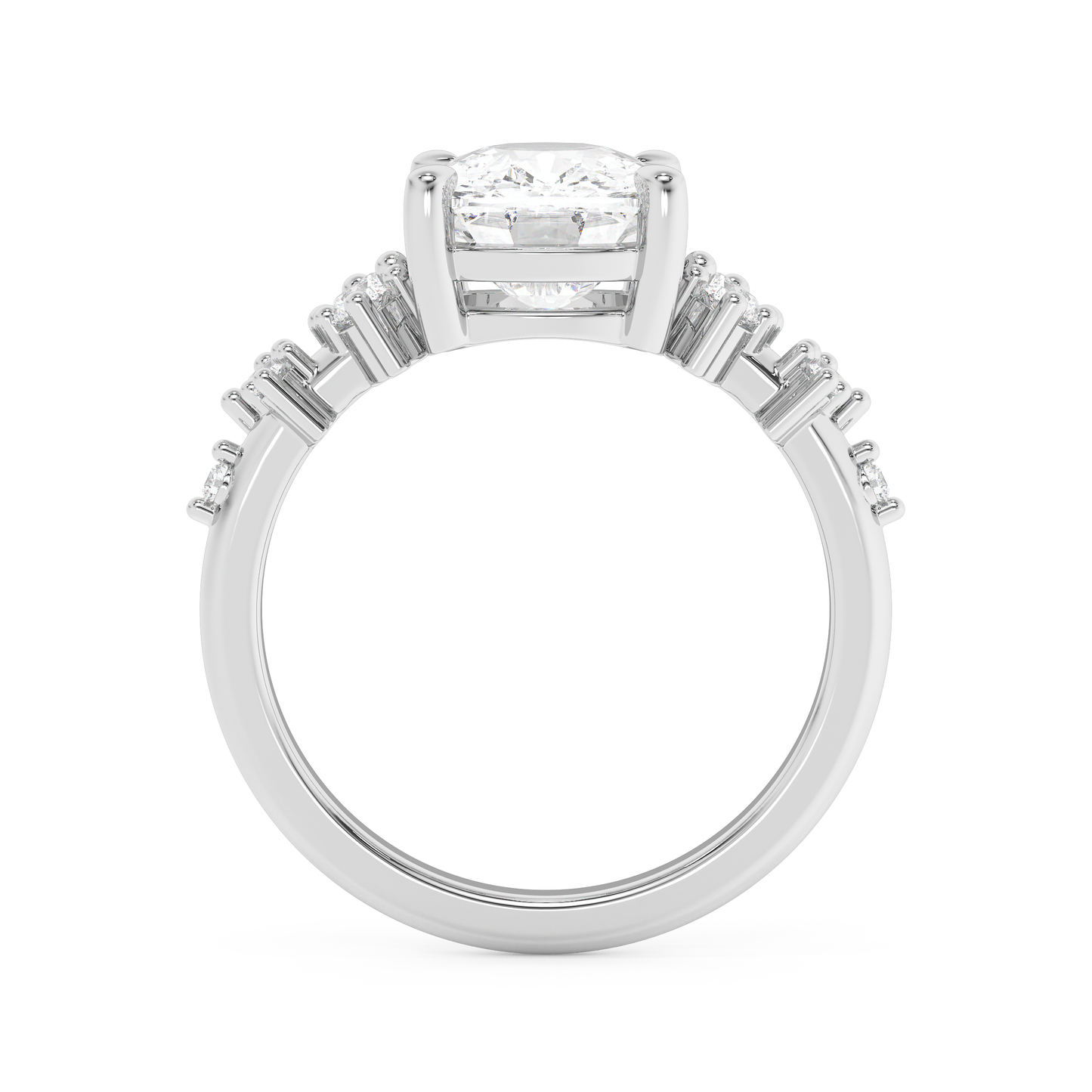 Emerald Solitaire Lab Grown Diamond Engagement Ring