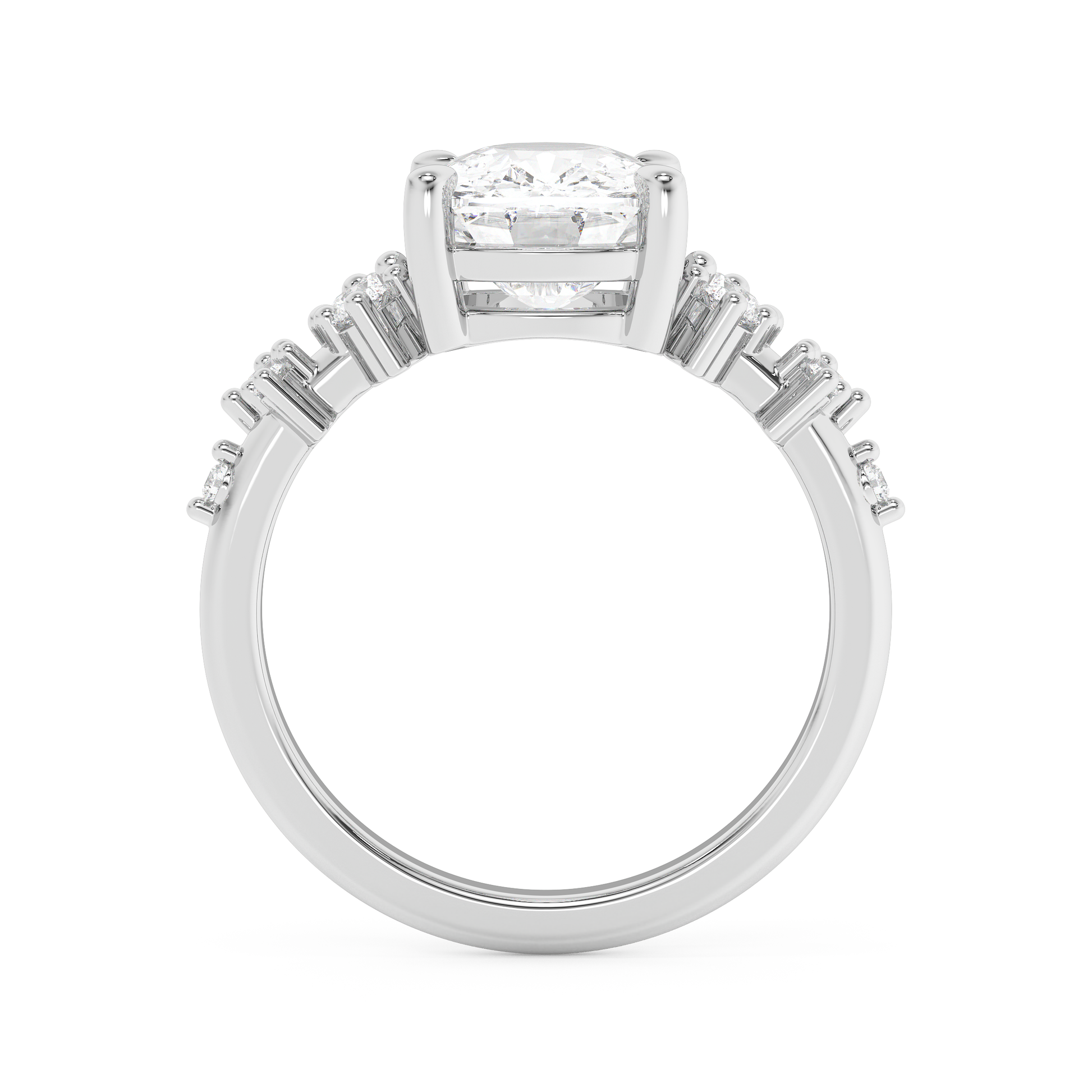 Emerald Solitaire Lab Grown Diamond Engagement Ring