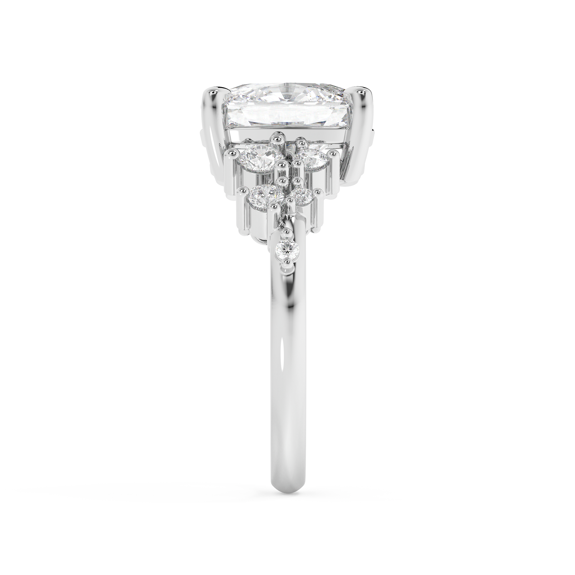 Emerald Solitaire Lab Grown Diamond Engagement Ring