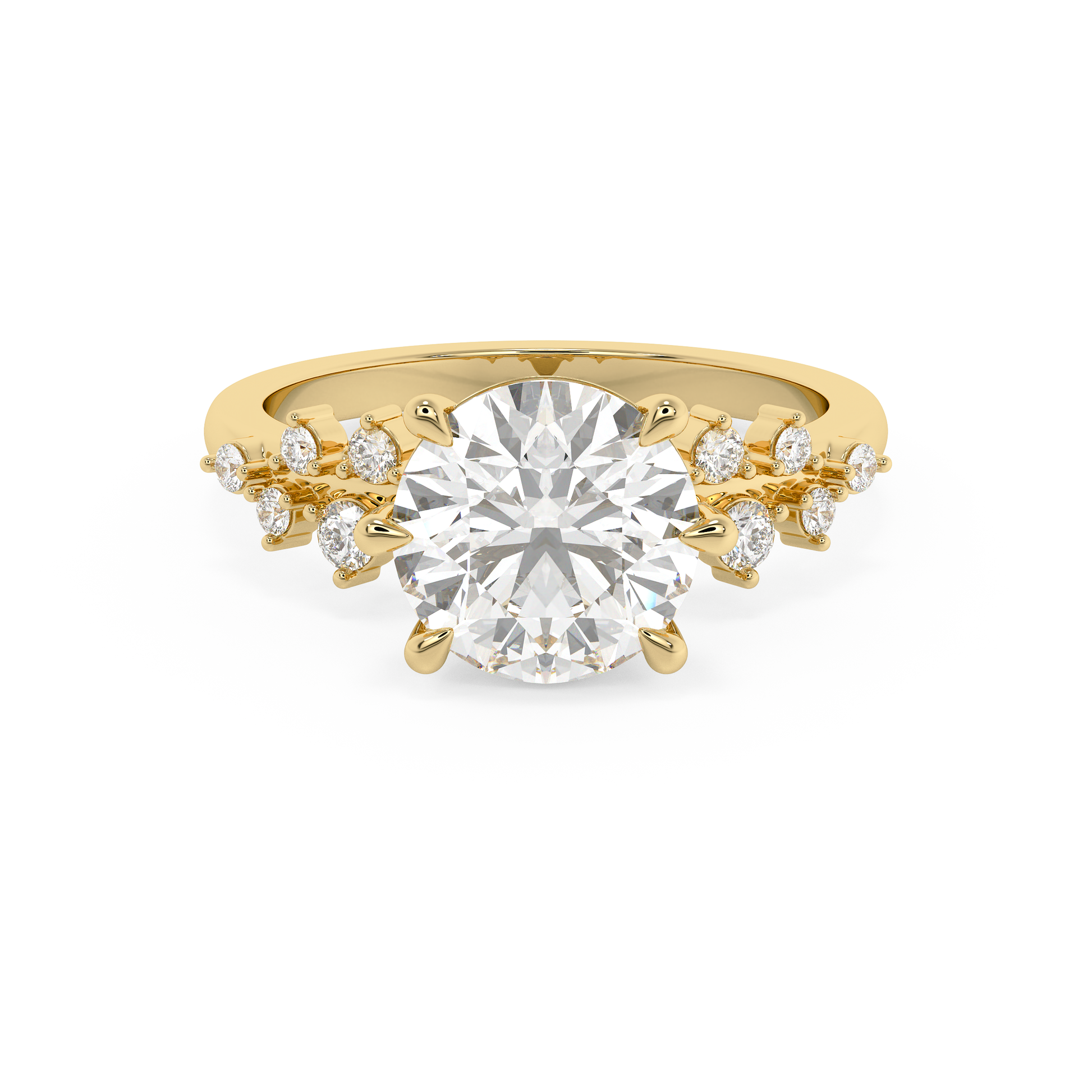Emerald Solitaire Lab Grown Diamond Engagement Ring