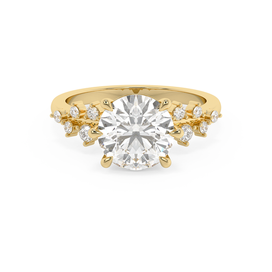 Emerald Solitaire Lab Grown Diamond Engagement Ring