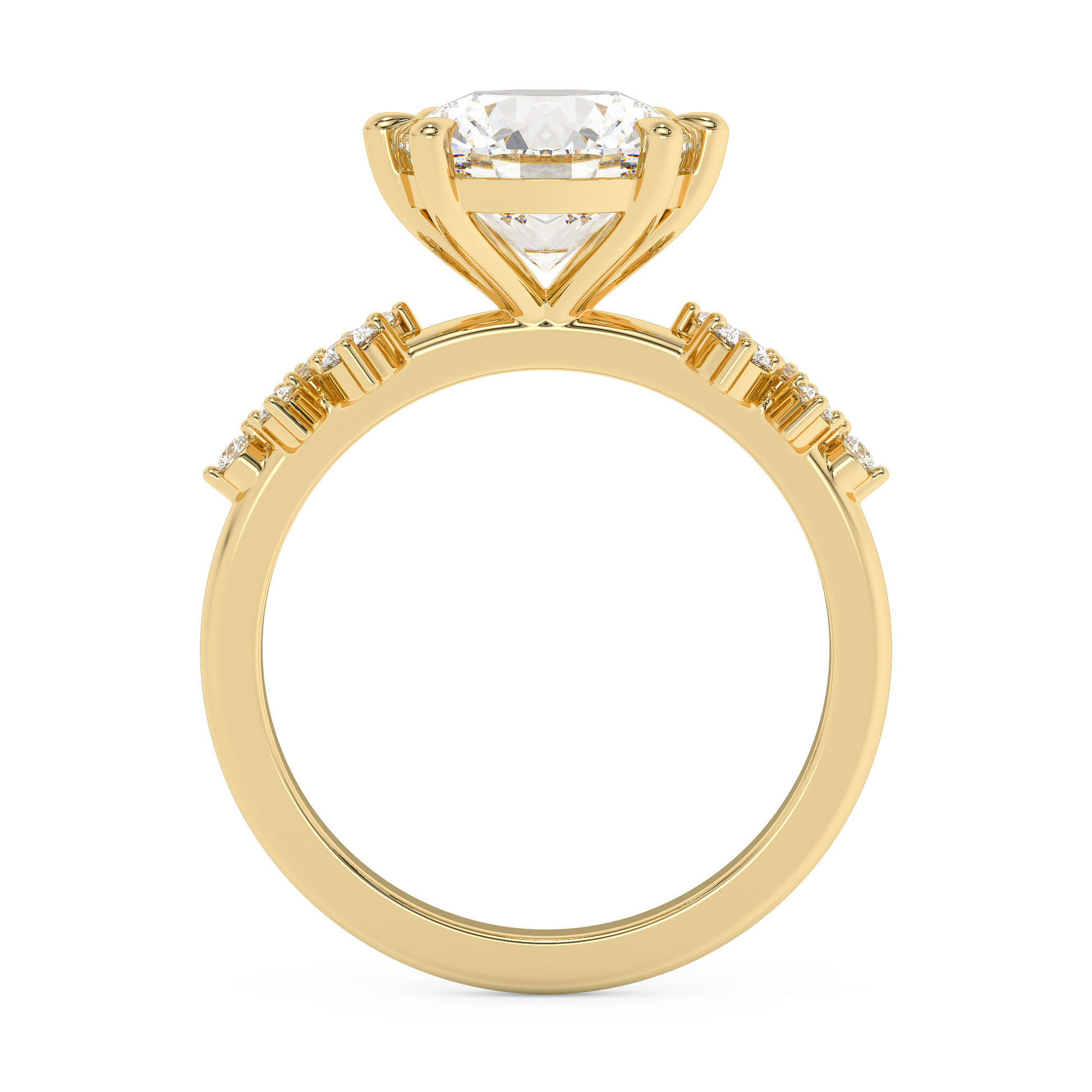 Emerald Solitaire Lab Grown Diamond Engagement Ring