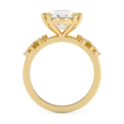 Emerald Solitaire Lab Grown Diamond Engagement Ring