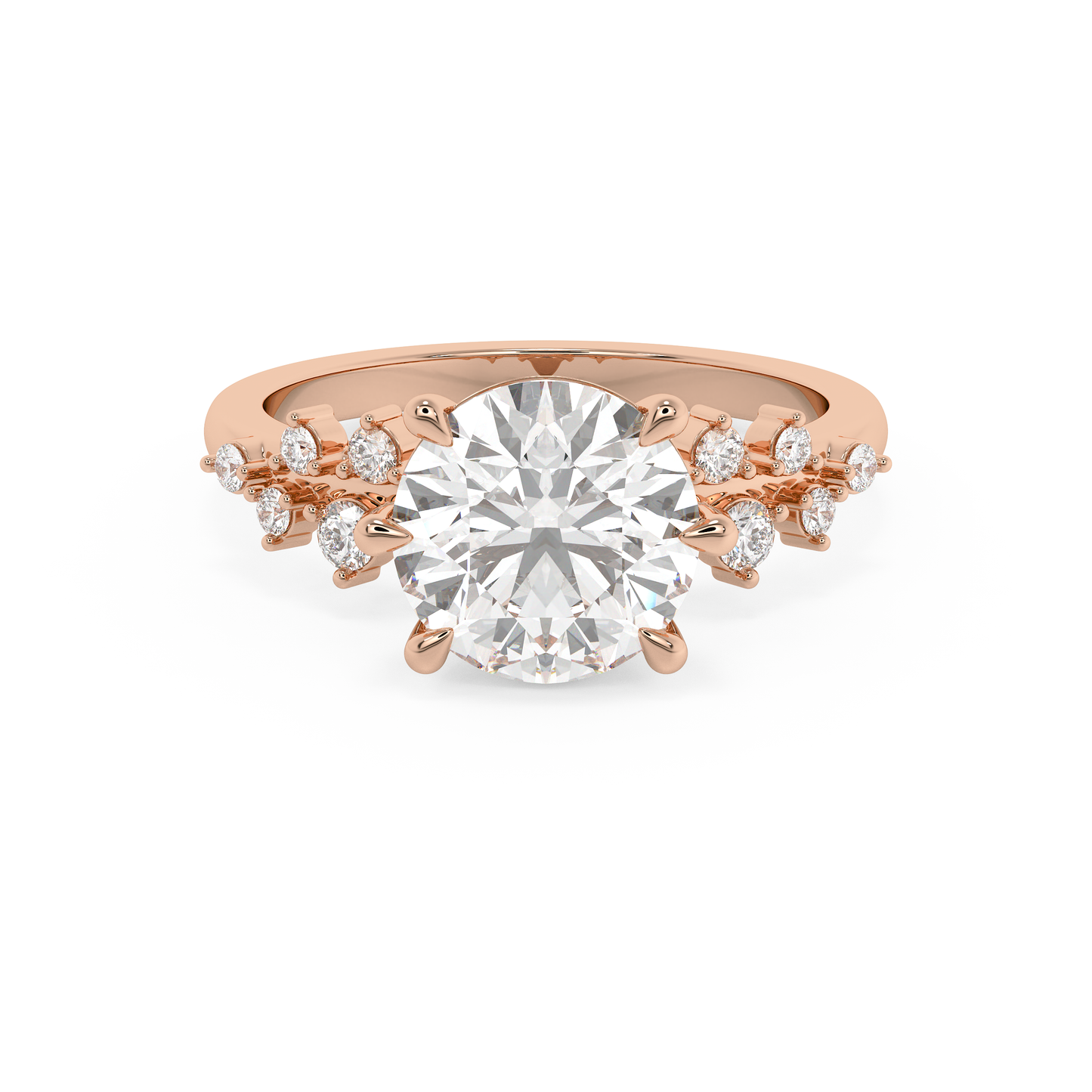 Emerald Solitaire Lab Grown Diamond Engagement Ring