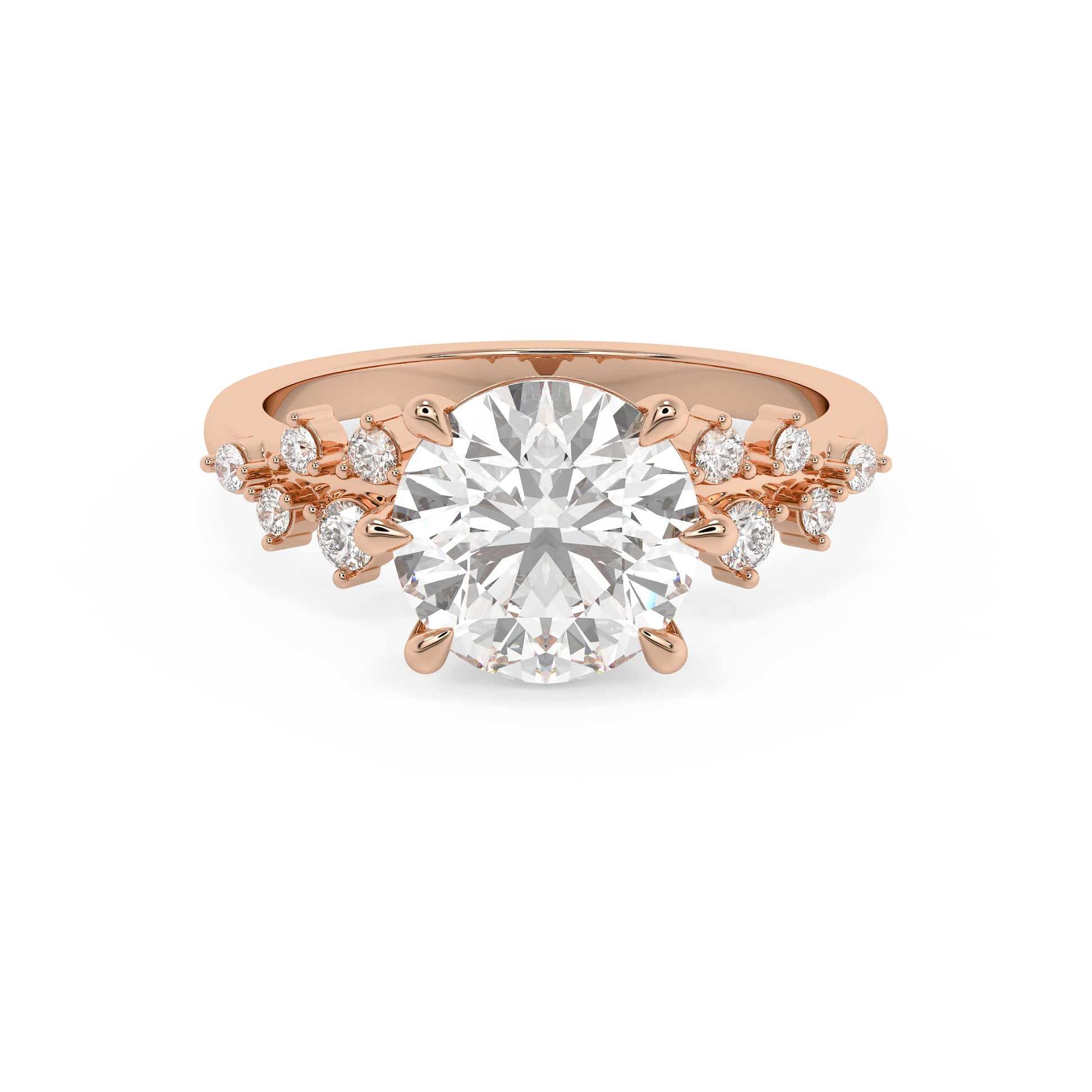Emerald Solitaire Lab Grown Diamond Engagement Ring