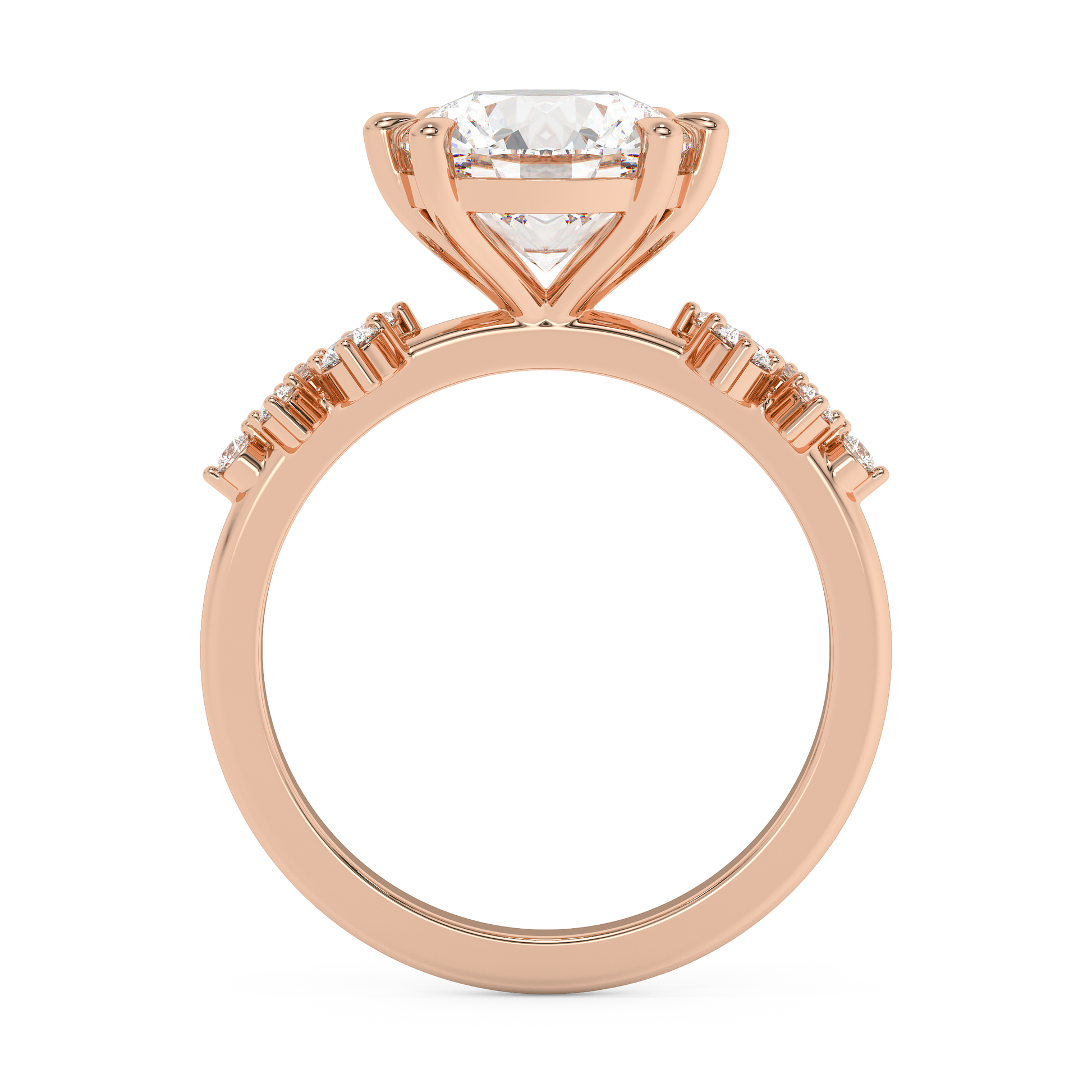 Emerald Solitaire Lab Grown Diamond Engagement Ring