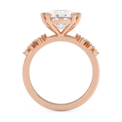 Emerald Solitaire Lab Grown Diamond Engagement Ring
