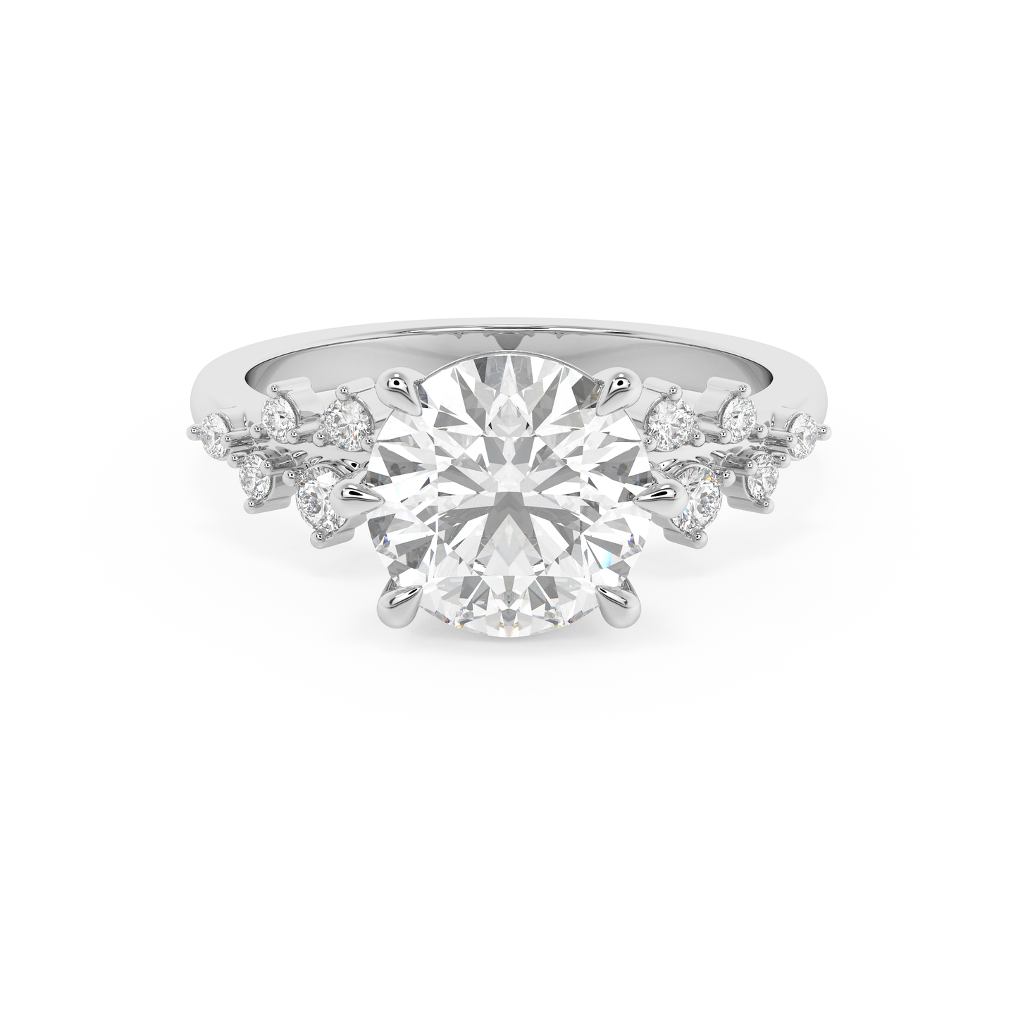 Emerald Solitaire Lab Grown Diamond Engagement Ring
