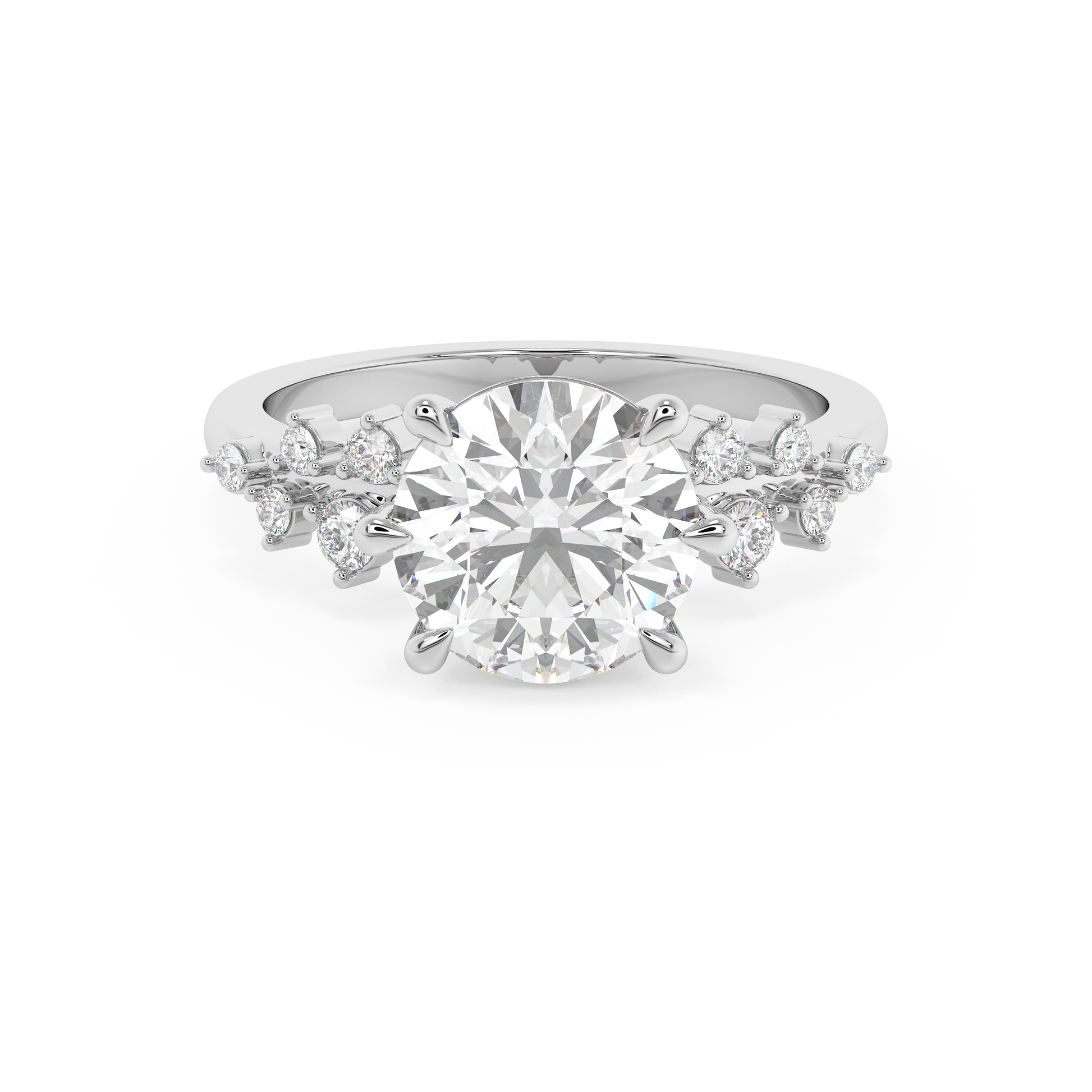 Emerald Solitaire Lab Grown Diamond Engagement Ring