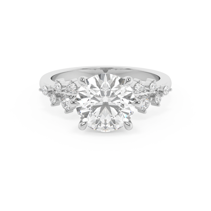 Emerald Solitaire Lab Grown Diamond Engagement Ring
