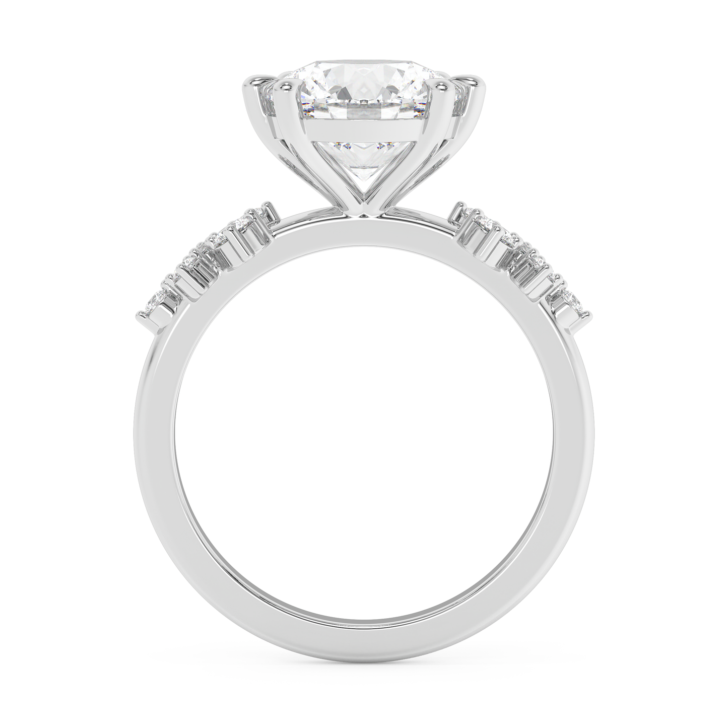 Emerald Solitaire Lab Grown Diamond Engagement Ring