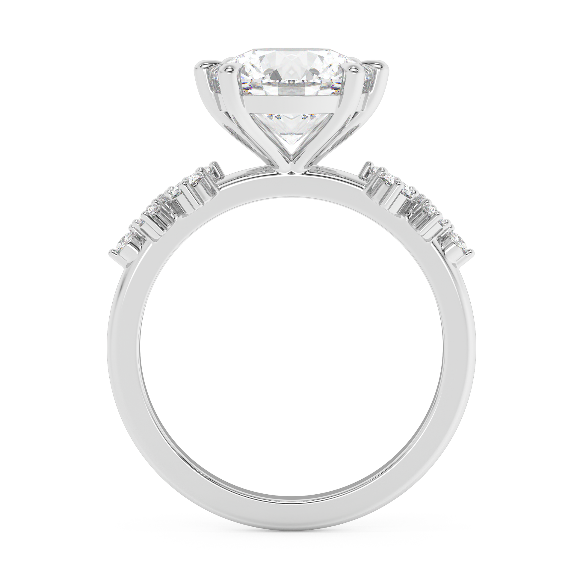 Emerald Solitaire Lab Grown Diamond Engagement Ring