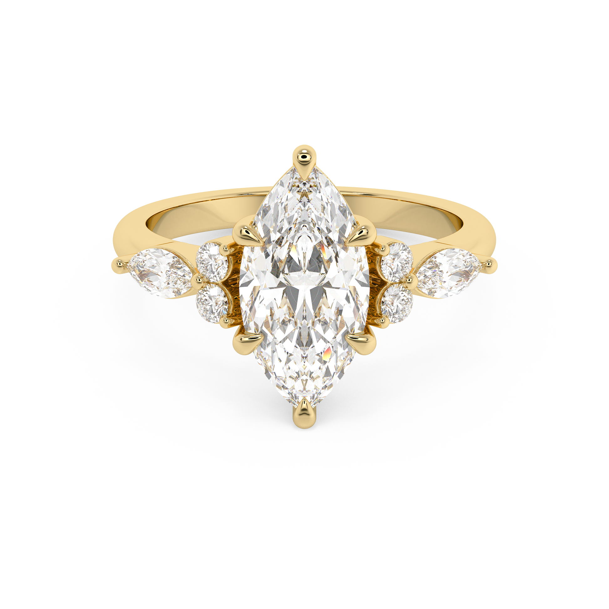 Emerald Solitaire Lab Grown Diamond Engagement Ring