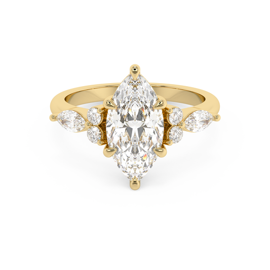 Emerald Solitaire Lab Grown Diamond Engagement Ring