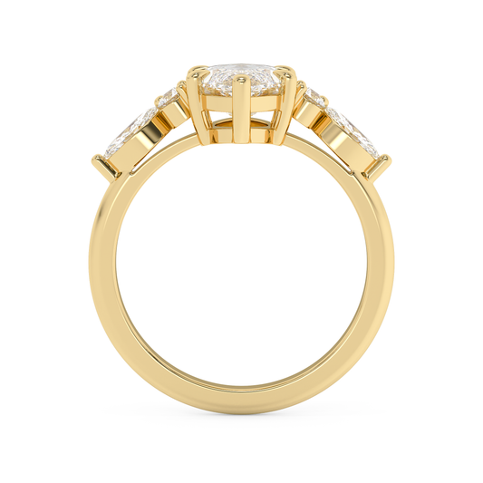Emerald Solitaire Lab Grown Diamond Engagement Ring