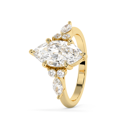 Emerald Solitaire Lab Grown Diamond Engagement Ring