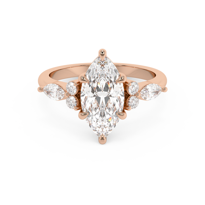Emerald Solitaire Lab Grown Diamond Engagement Ring