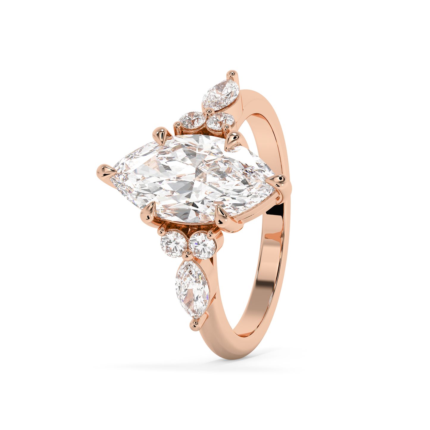 Emerald Solitaire Lab Grown Diamond Engagement Ring