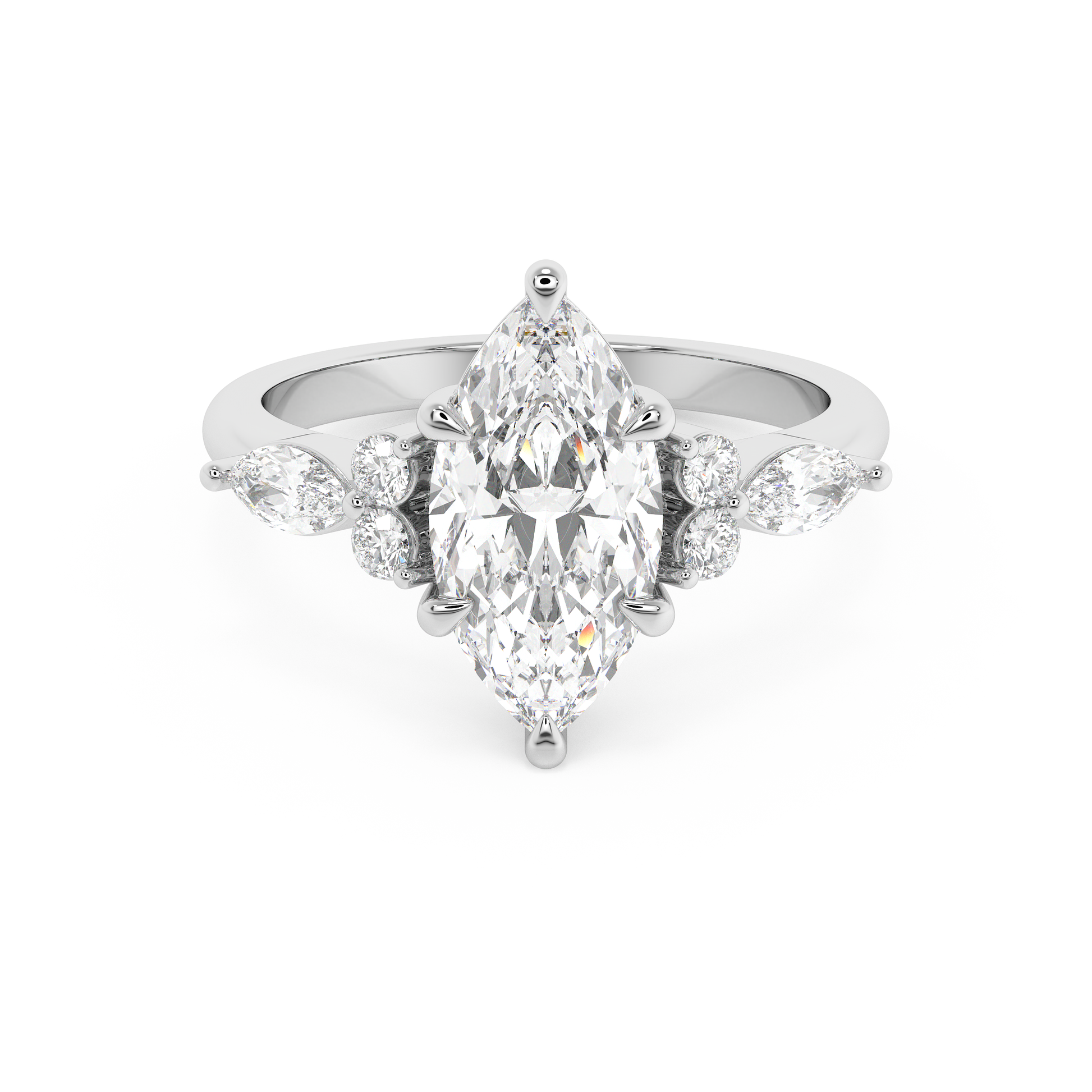 Emerald Solitaire Lab Grown Diamond Engagement Ring