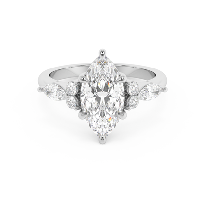 Emerald Solitaire Lab Grown Diamond Engagement Ring