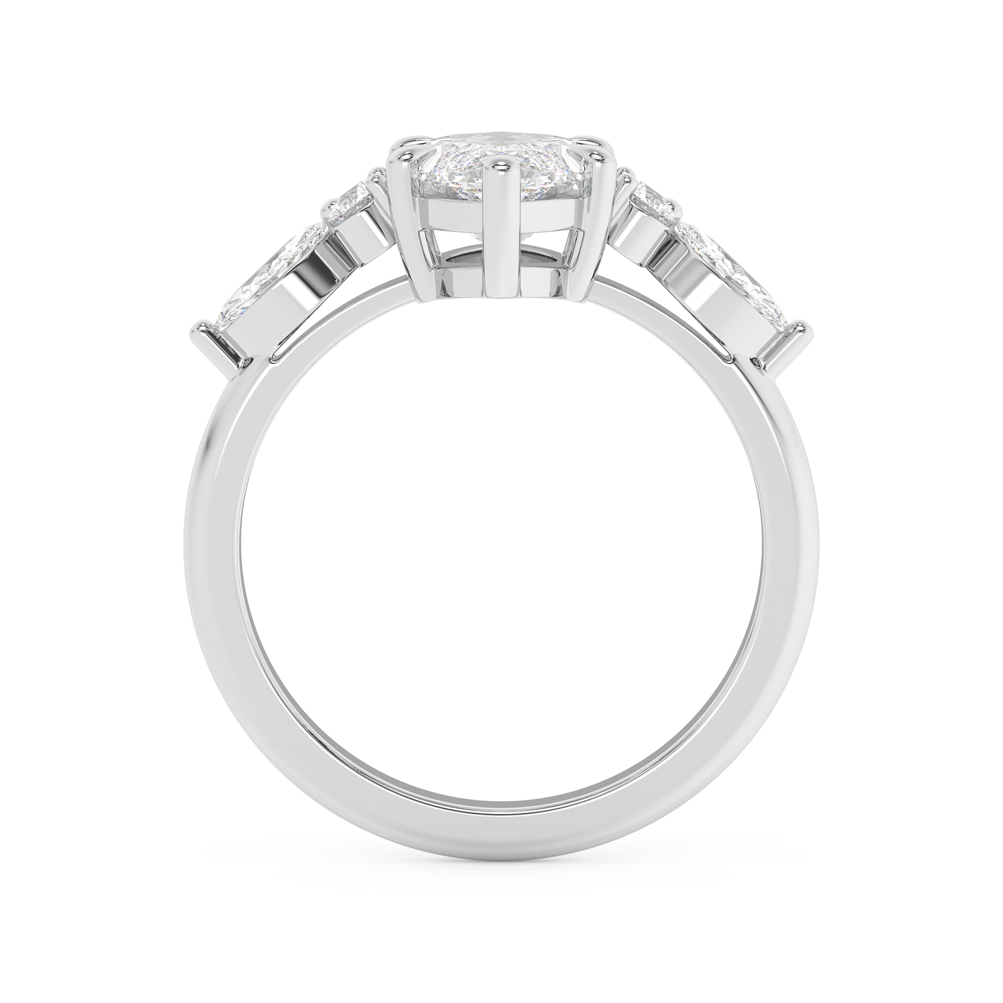Emerald Solitaire Lab Grown Diamond Engagement Ring
