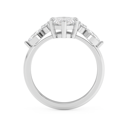Emerald Solitaire Lab Grown Diamond Engagement Ring