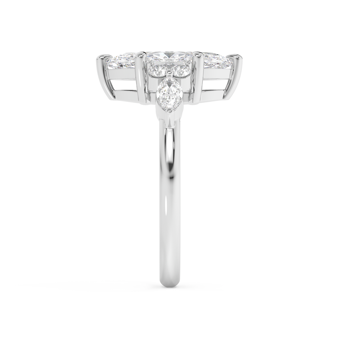 Emerald Solitaire Lab Grown Diamond Engagement Ring