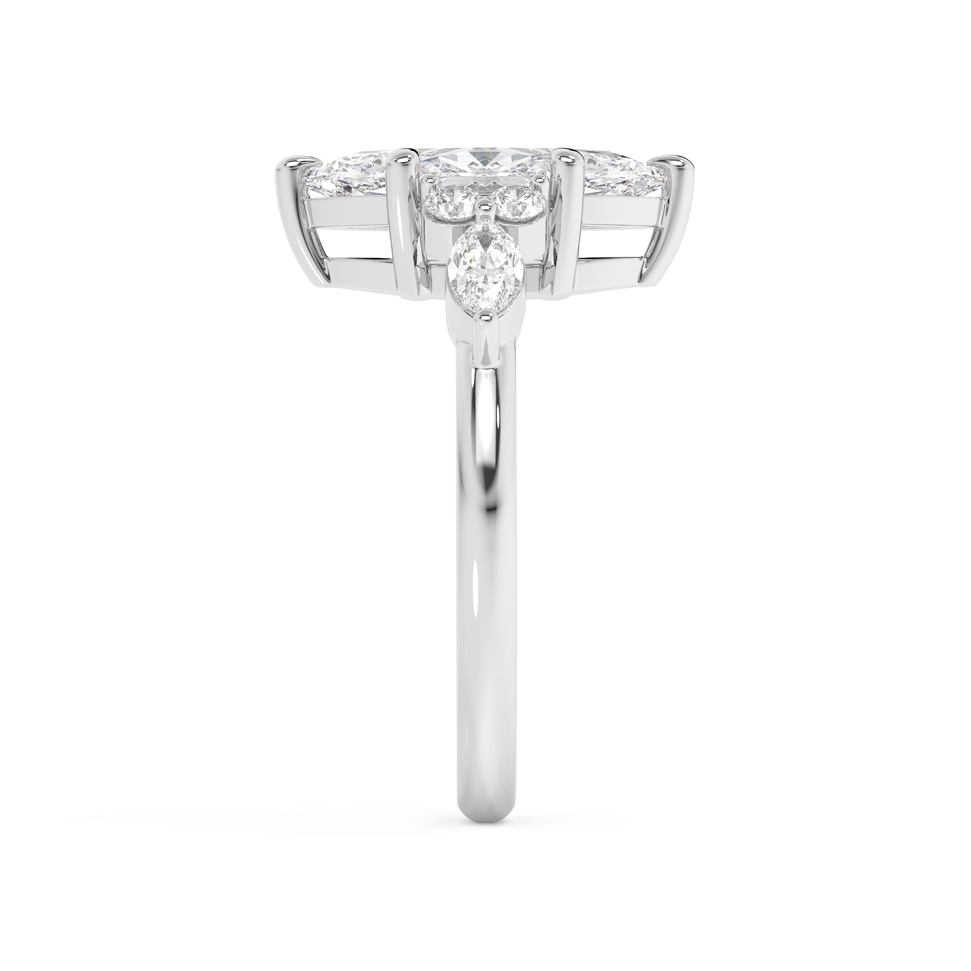 Emerald Solitaire Lab Grown Diamond Engagement Ring