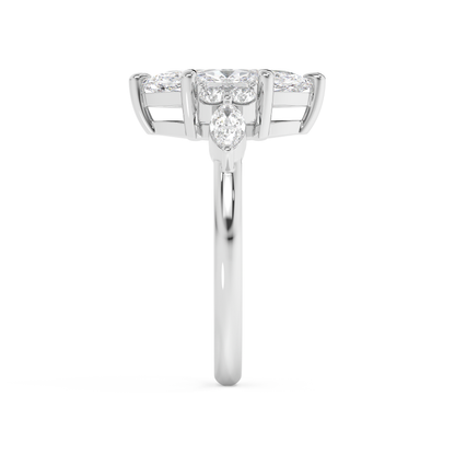 Emerald Solitaire Lab Grown Diamond Engagement Ring