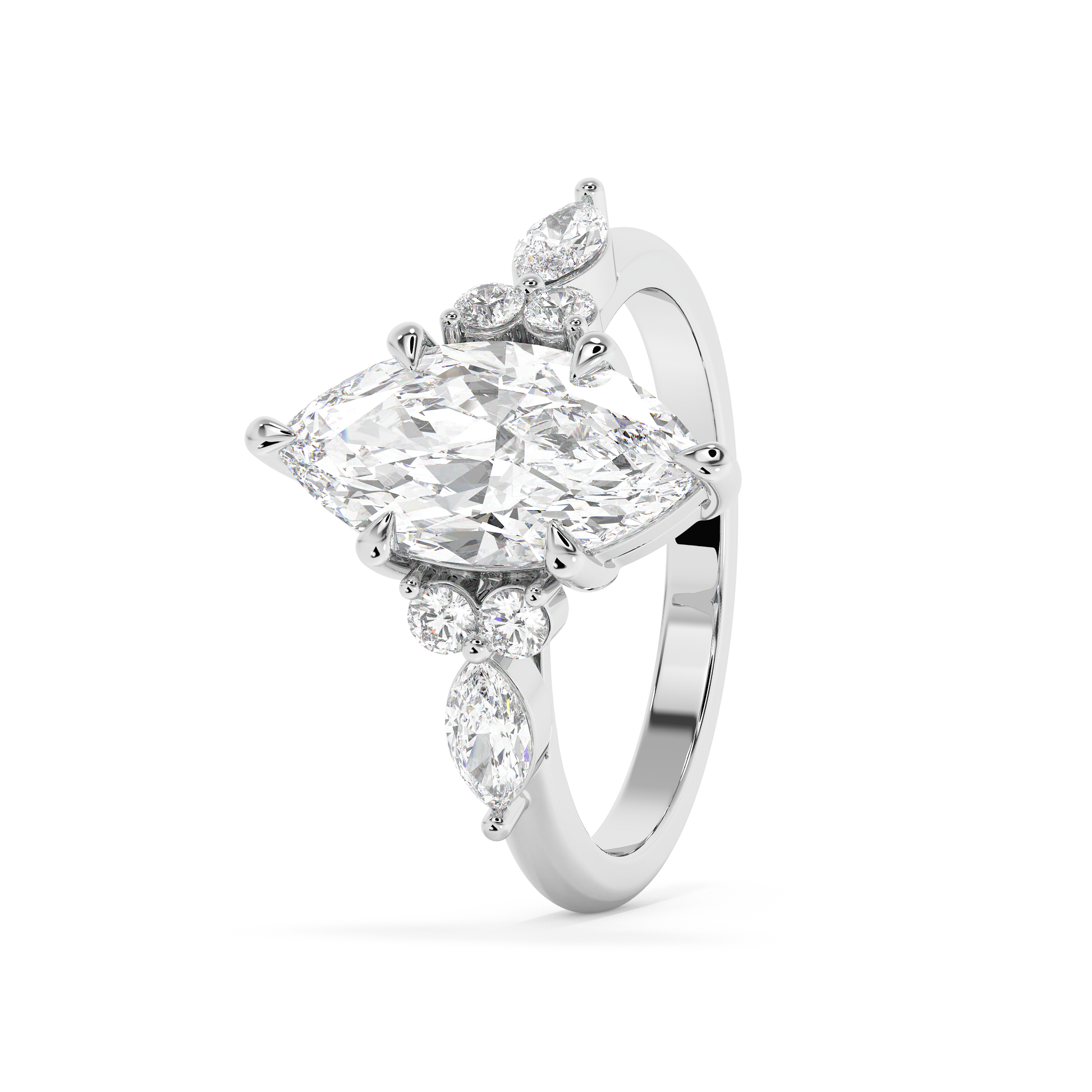 Emerald Solitaire Lab Grown Diamond Engagement Ring