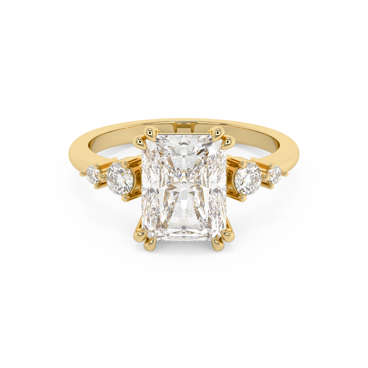 Emerald Solitaire Lab Grown Diamond Engagement Ring